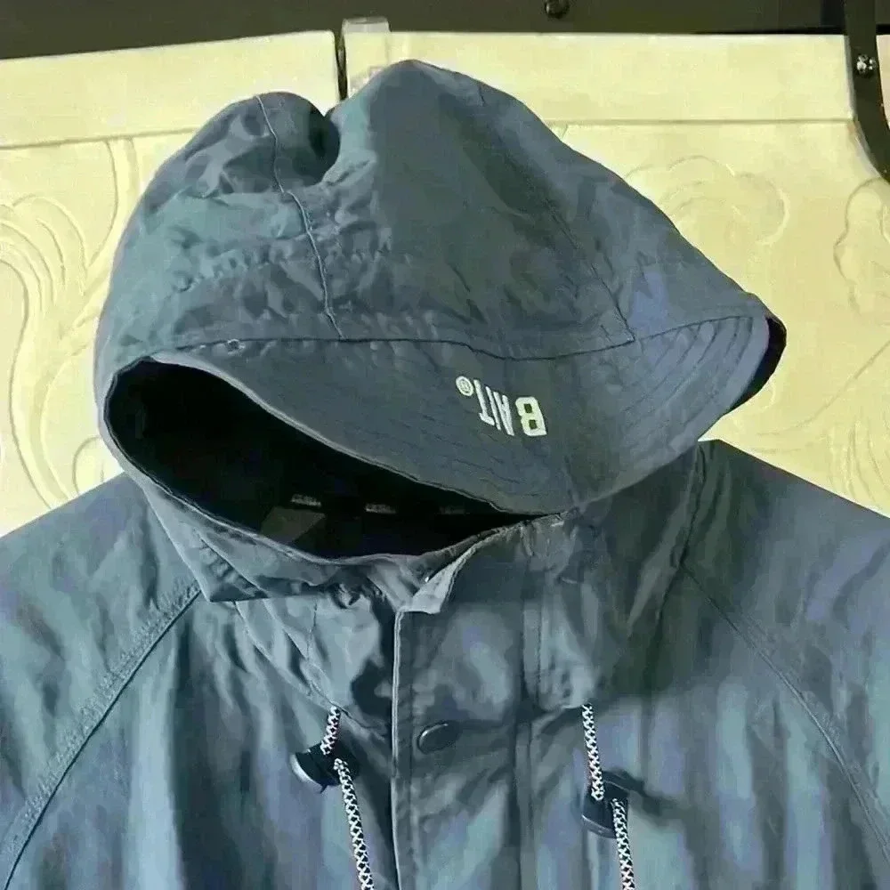 Bait Mountain Parka Windbreaker Jacket Blue Hooded Bill Gorpcore Streetwear Men